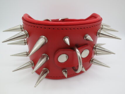 ヘビメタなお散歩を演出する本革首輪